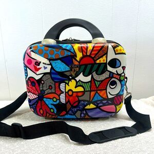 BRITTO HEYS Garden Hard Shell Make Up Beauty Case HTF Cat Fish Multi Abstract